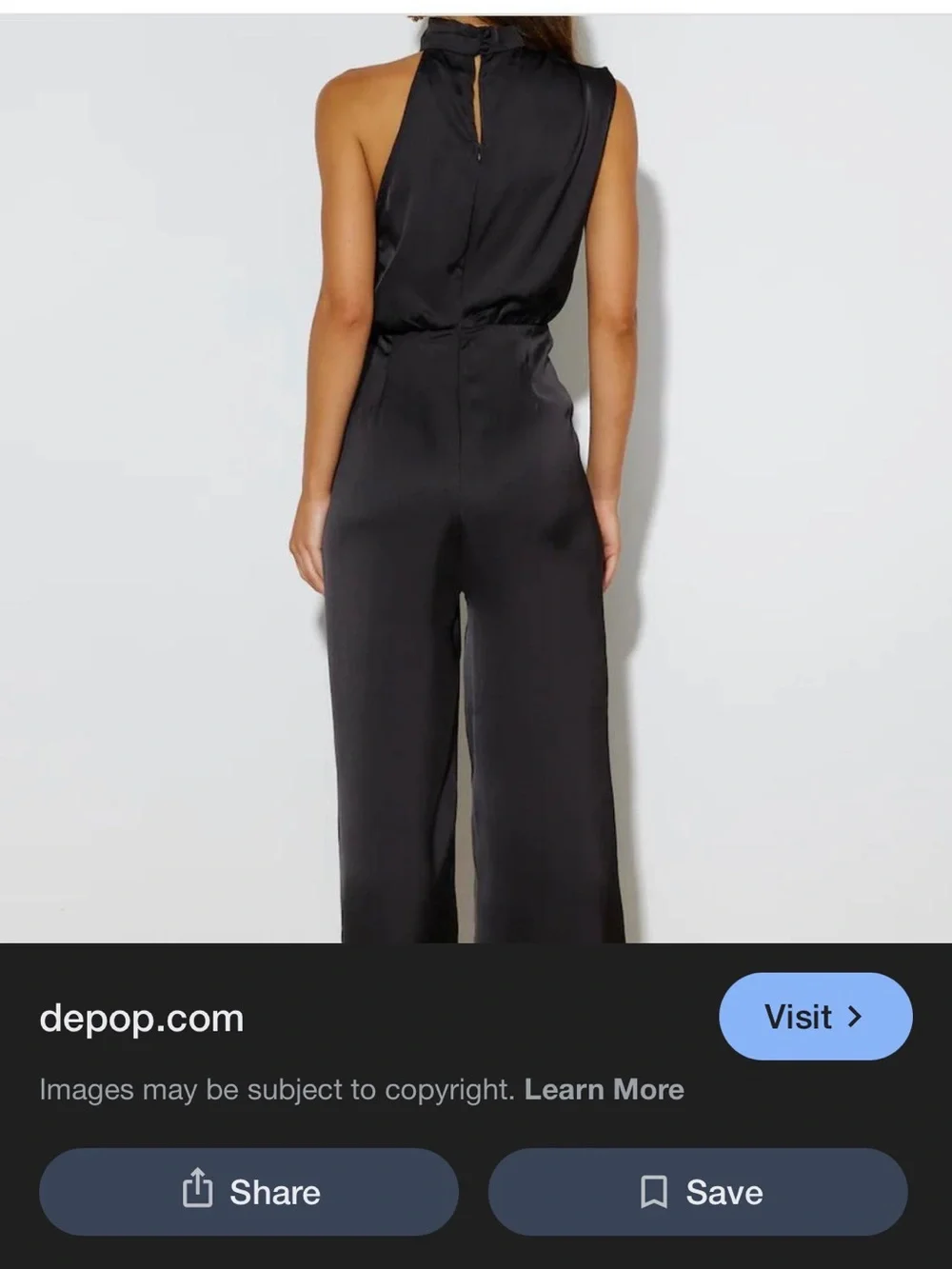 Hello Molly Black Satin Draped High-Neck Jumpsuit. Sz X-S. 514 - Picture 2 of 10